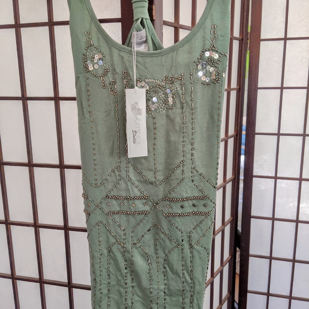 Catwalk Studios Beaded Racerback Tank top
